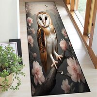 Runner Rug 2x6 Machine Washable Vintage Floral Owl Nature Flower Botanical Paintings Pictures Barn N