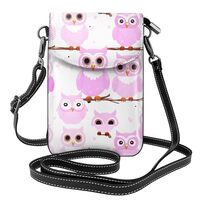 Cute Owl Small Cell Phone Purse, Floral Print Crossbody Bag, Pu Leather Mini Wallet With Shoulder St