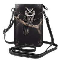 Late Night Owl Small Cell Phone Purse, Floral Print Crossbody Bag, Pu Leather Mini Wallet With Shoul