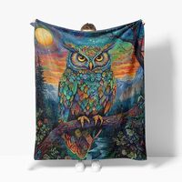 Owl Throw Blanket Warm Decor Animal Owls Soft Flannel Blanket Owl Gifts for Kids Boys Girls Men Wome