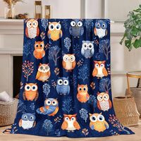 Cute owl Blanket owl Decor Cozy Animal Throw Super Soft Plush Flannel Fleece Blanket Gift for Kids A