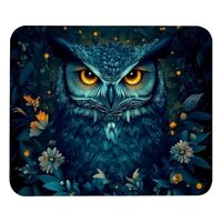 Square Mouse Pad Owl Flash Small Desk Pad, Comfortable Mouse Mat with Non-Slip Rubber Base, 8.3"