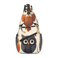 Owls Birds Multi Functional Adjustable Single Shoulder Crossbody Bag,Casual Chest Bag, Suitable For 