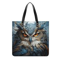 RTFGHJS Owl Work Tote Bag for Women Leather Shoulder Bag with Magnetic Buckle Purse And Handbags