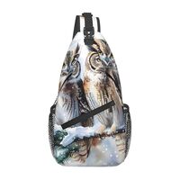 Watercolor Owl Multi Functional Adjustable Single Shoulder Crossbody Bag,Casual Chest Bag, Suitable 