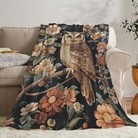 Owl Blanket Rustic Fleece Throw Blanket Fuzzy Cozy Plush Super Soft Warm Flannel Stuff for Bed Couch