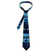 Blue Owl Tie for Men, Soft Polyester Men's Tie Fashion Neckties for Wedding Party