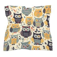 GHBNK Animal Cartoon Owls Silk Scarf for Women Square Hair Neck Scarves Fashion Neck Scarf Soft Sati