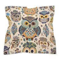 GHBNK Color Owl Pattern Silk Scarf for Women Square Hair Neck Scarves Fashion Neck Scarf Soft Satin 