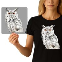 Realistic Owl Iron-On Graphic for DIY Apparel - Nature Wildlife Heat Press Decal - Ready-to-Press DT