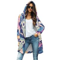 Giftbloom Owls Zip Up Hoodie Drawstring Soft Long Tunic Womens Hoodies with Pocket Comfy Funny Hoode