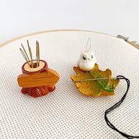 Owl Needle Threader Leaf Needle Minder and Tree Storage Holder Magnetic for Cross Stitch Embroidery