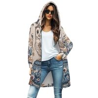 Giftbloom Classical Nature Owl Zipper Hoodies for Women Hooded Sweatshirts with Pockets Long Sleeve 