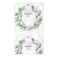 YYHHAOFA Snowy owl on Christmas Wreath Prints Towel Towels 27.5x16in Skin-Friendly Absorbent Fluffy 