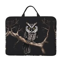 14in Laptop Sleeve Bag, Late Night Owl Print Shockproof Notebook Case, Briefcase Carrying Tablet Cov