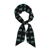 Fleece lined Owl Printed women's long scarf, measuring 46.9 x 3.1 inches, fits perfectly and sh