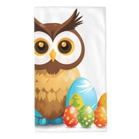 Acbnsll Owl Next to Easter Eggs Printed Towel Towels 27.5x16in Skin-Friendly Absorbent Fluffy and So