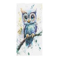 ALAZA Owl Watercolor Beach Towel, Absorbent Quick Dry Swimming Yoga Beach Towels, Large Sand Free Mi