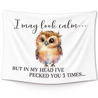 XLDLIOO Funny Owl Wall Tapestry, Gifts for Owl Lovers Women Men Wall Tapestry Hanging for Bedroom, F