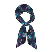 Glow-in-Dark Owl Patterned women's long scarf, (46.9 x 3.1 inches), fashionable and versatile, 