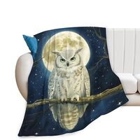 Owl Soft Cozy Blanket Owls Moon Throw Blanket Super Plush Warm Stuff Lightweight Fleece Flannel Blan