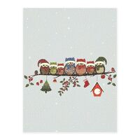Cute Christmas Owls On Branch Printing Crystal Stickers for Crafts Self Adhesive Resin DIY Decorativ