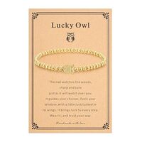morniface Lucky Owl Bracelet, Owl Charm Bead Jewelry for Good Luck & Wisdom, Stretch Bracelet fo