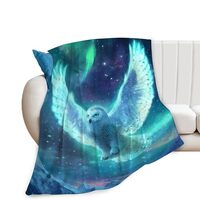 Snowy Owl Blanket for Girls Women Boys Men Adults Kids Soft Cozy Fleece Aurora Owls Bird Throw Blank