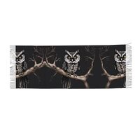 TYUMHLate Night Owl Printed faux cashmere warm tassel scarf, soft and comfortable, fashionable for s
