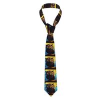 WHJSSF Yellow eyed owl Prints Men's Necktie - Silk Tie for Men, Fashion for Business, Weddings,