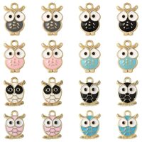 MakemadeDIY 24Pcs Cute Owl Enamel Charms Pendants for Jewelry Making Charms 8Styles Lovely Animal Ow