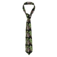 WHJSHOP Brown Owl Prints Men's Necktie - Stylish and Durable Polyester Fiber Tie for Business, 
