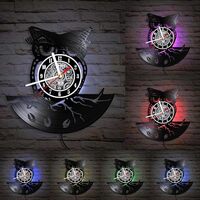 The Geeky Days Adorable Owl on Tree Branch Luminous Wall Clock Made of Retro Longplay Music Album Wo