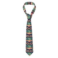 DLXW Cute owls Pattern Men's Necktie - Silk Tie for Men, Fashion for Business, Weddings, Partie