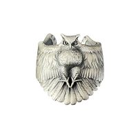 Open Owl Ring, 925 Sterling Silver Owl Jewelry, Night Creature Ring, Symbol of Wisdom, Birds of Prey