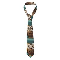 YYHWHJDE Cute owls Prints Men's Necktie - Soft and Comfortable Polyester Fiber Tie for Business