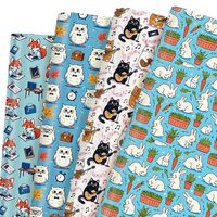 Pineraap 12 Sheets Cute Animal Wrapping Paper - 20” x 28” - Little Rabbit Gardener, Owl 