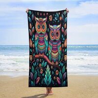 Colorful Owl Pictures Beach Towels Oversized 63"X 31.5" Extra Large Microfiber Pool Towel 