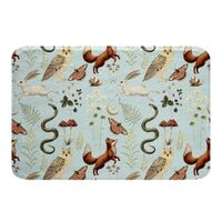 Feelyou Animal Bathroom Rugs Foxes Squirrels Owls Snails Bath Mats Microfiber Flowers Bathroom Acces