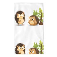WHJDPP Talking Hedgehog and Owl Picture Towel Towels 27.5x16in Skin-Friendly Absorbent Fluffy and So