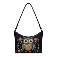 BYOXPUVI Owl Flower Print Shoulder Purse for Women Waterproof Sling Handbag with Strap Portable Unde