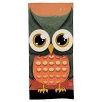 LKHDS Cartoon Owl on Orange Background Bath Towel, 55"x 27.6" Quick-Dry & Super Absorb
