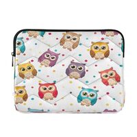 Cute Colorful Owls Laptop and Tablet Bag, Quilted Laptop Case 15.6 Inch for Women