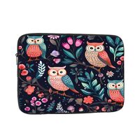 Owl Bird Flower Laptop Sleeve Case 12 Inch Cute Laptop Bag Shockproof Computer Carrying Bag Protecti