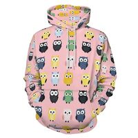 Aflytrio Owl Print Womens Casual Hoodies Long Sleeve Sweatshirts with Pocket Pullover Tops
