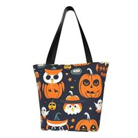 Halloween Owl Ghost Pumpkin Print Comfortable Shoulder Bag Summer HandbagTravel Beach Work Daily Use