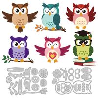 DELORIGIN Cute Owl Cutting Dies Carbon Steel Die Cuts Stencils Card Making Scrapbooking Embossing St
