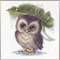 Aine - Raindrop Owl A1023, Animals Cross Stitch Kits 5"x6", Cross Stitch Kits for Beginner