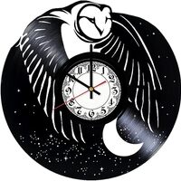 Owl Art Vintage Black Vinyl Record Wall Clock Wall Art 3D Modern Design Office Bar Room Home Decor G