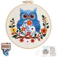 Louise Maelys Owl Embroidery Kits for Beginners, DIY Cross Stitch Starter Craft Kit for Adults Inclu